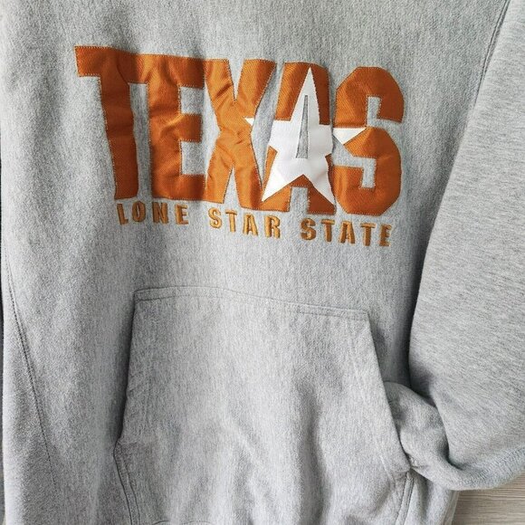 MV Sport Texas Lone Star State Pro Weave Heavy Thick Hoodie Vintage Sweatshirt L - Picture 7 of 16